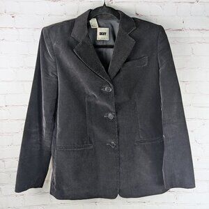 DKNY Black Velvet Button-Down Blazer - Petite 6